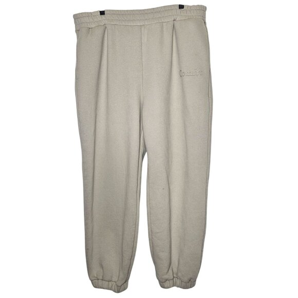Beige Comfrt Weighted Sweatpants 2XL Elastic Waistband‎ Cuffed Hem Has Marks - Picture 1 of 10